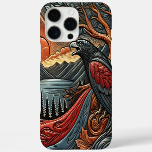 Coques iPhone 16 Pro Max Œuvre d'art en cuir d'aigle majestueux