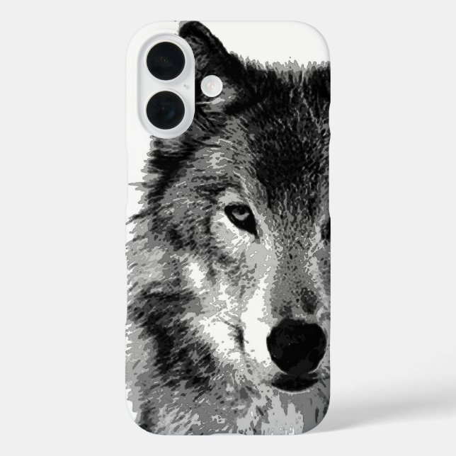 Coques Case-Mate iPhone Oeuvre de Loup noir et blanc (Verso)