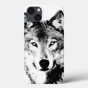 Etui iPhone Case-Mate Oeuvre d'encre blanche noire Wolf