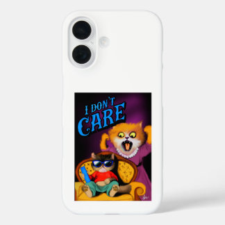 Coque Pour iPhone 16 Oeuvre Drôle De Chat.