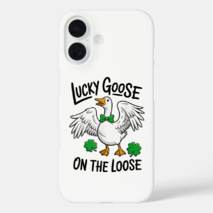 Coque Pour iPhone 16 Oie Chanceuse En Liberté Oie Drôle Shamrock 