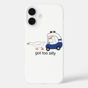 Coque Pour iPhone 16 Oie de police drôle humour trop bête