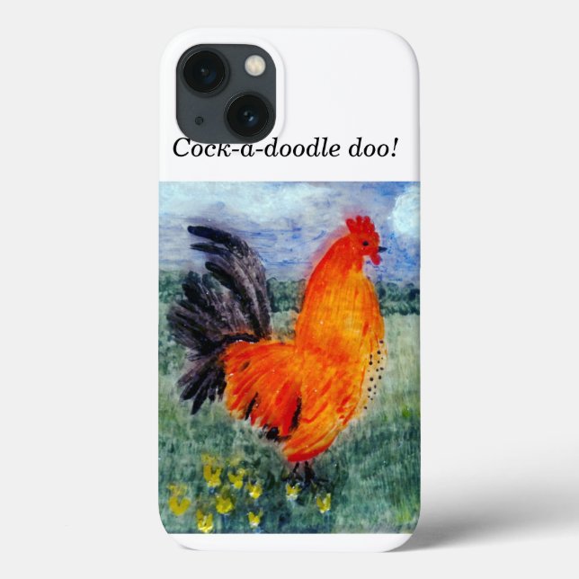 Coques Case-Mate iPhone Oiseau Art Rooster Poulet Drôle (Verso)