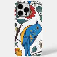Oiseau bleu et art folklorique Fleur sauvage