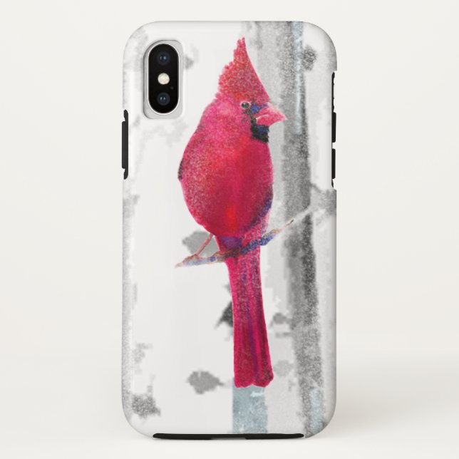 Coques Case-Mate iPhone Oiseau cardinal rouge dans un magnifique Birch Tre (Dos)