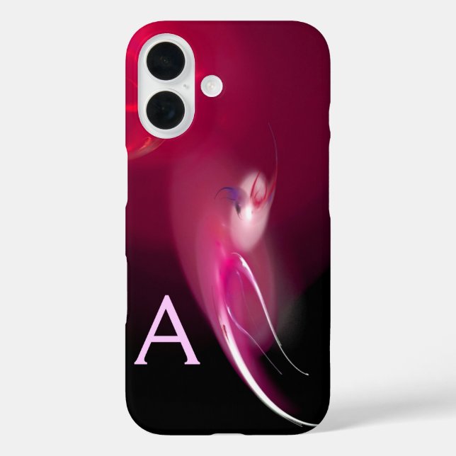 COQUES Case-Mate iPhone OISEAU CLAIR / FUCHSIA ROSE NOIR MONOGRAMME ABSTRA (Verso)