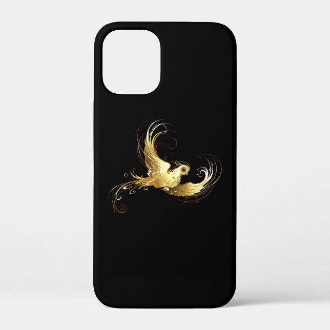 Coques Case-Mate iPhone Oiseau d'or sur Arrière - plan noir (Verso)