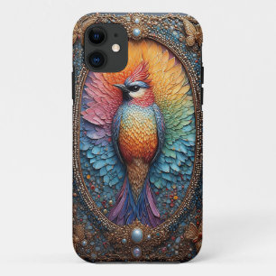 Case-Mate iPhone Case Oiseau doré dans un cadre décoratif orné