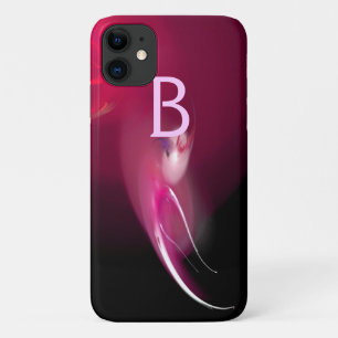 COQUES POUR iPhone OISEAU LUMINEUX DANS LE MONOGRAMME DE FUCHSIE ROSE