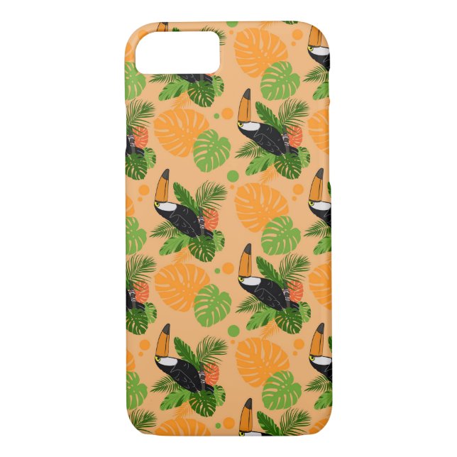 Coques Case-Mate iPhone Oiseau tropical Toucan Motif sans couture (Dos)