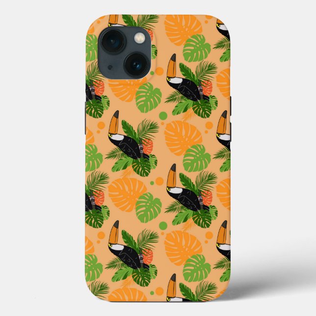 Coques Case-Mate iPhone Oiseau tropical Toucan Motif sans couture (Verso)