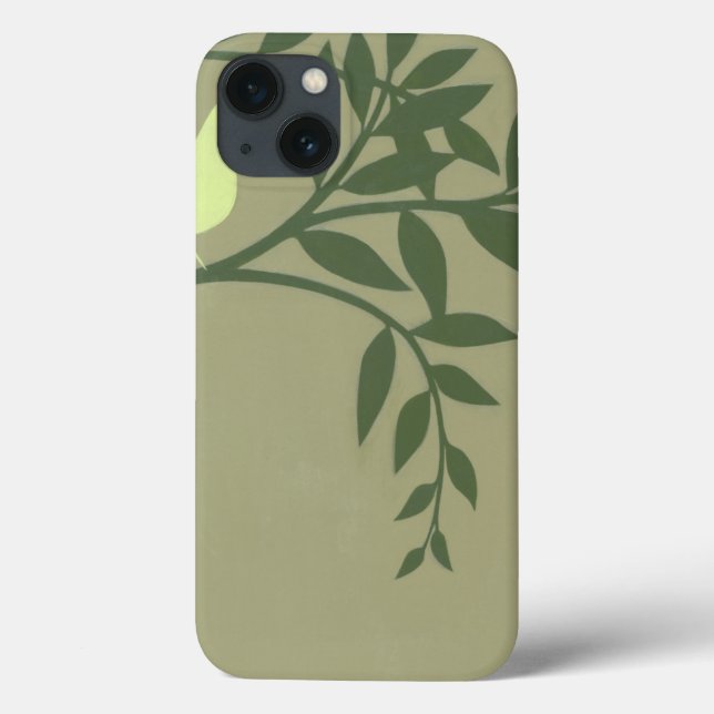 Coques Case-Mate iPhone Oiseau vert perché sur une branche verte (Verso)
