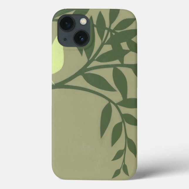 Coques Case-Mate iPhone Oiseau vert perché sur une branche verte (Verso)