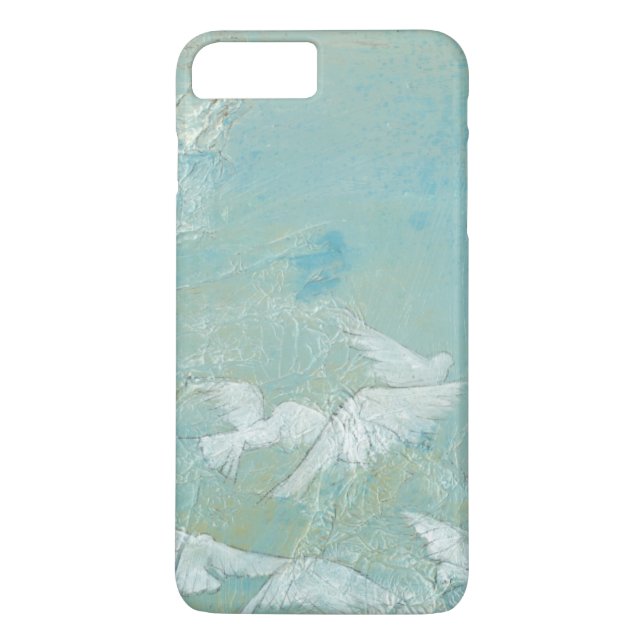 Coques Case-Mate iPhone Oiseaux blancs à travers le ciel bleu (Dos)