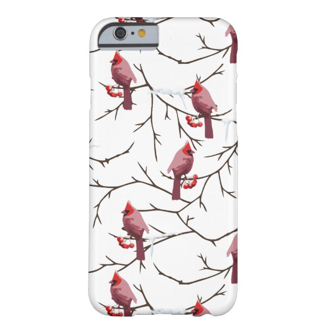 Coques Case-Mate iPhone Oiseaux cardinaux, cerises d'hiver et Motif de nei (Dos)