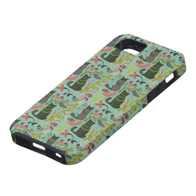 Coques Case-Mate iPhone Oiseaux Chats Et Fleurs Rétro Petit Motif (Bas)
