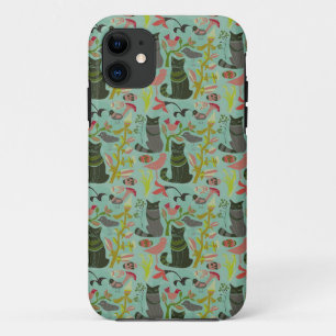 Coque Case-Mate Pour iPhone Oiseaux Chats Et Fleurs Rétro Petit Motif