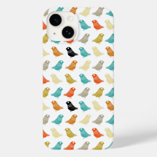 Coque Pour iPhone 14 Oiseaux colorés Abstrait Motif rétro