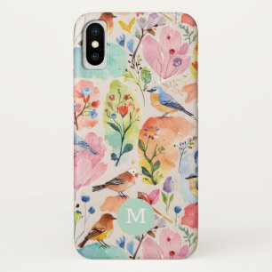 Case-Mate iPhone Case Oiseaux d'arty colorés et fleurs Aquarelle