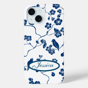 Coque Pour iPhone 15 Oiseaux de Toile contemporains & Flore