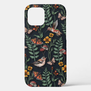 Case-Mate iPhone Case Oiseaux du jardin foncé et papillons