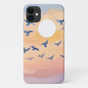 Case-Mate iPhone Case Oiseaux en vol   Aquarelle de la nature du coucher