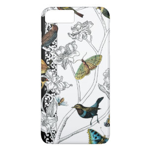 Etui iPhone Case-Mate Oiseaux et papillon sur un arrière - plan noir et
