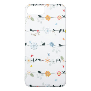 Coque Case-Mate Pour iPhone Oiseaux féminins sur un fil et des fleurs