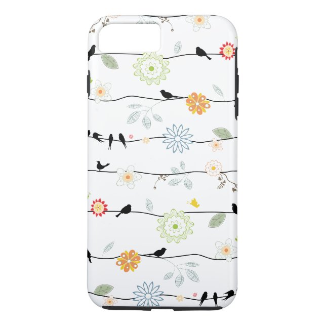 Coques Case-Mate iPhone Oiseaux sur vignes à fleurs (Dos)