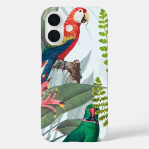 Coque Pour iPhone 16 Oiseaux tropicaux Perroquets et feuillage