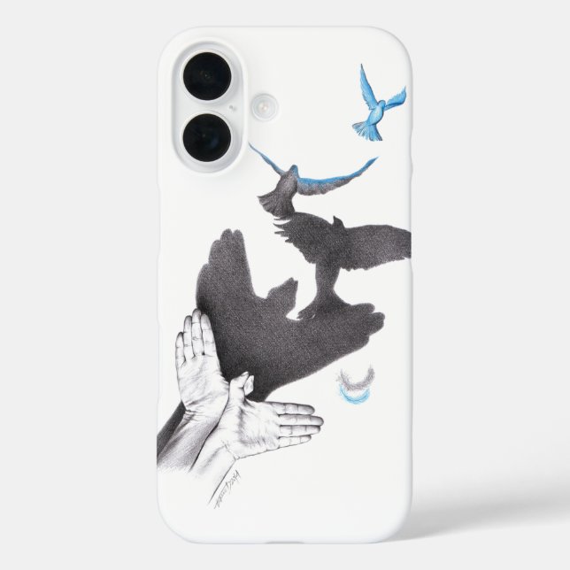 Coques Case-Mate iPhone Oiseaux volants Illusion de l'ombre à la main Surr (Verso)