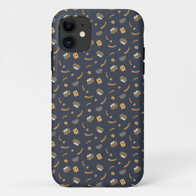 Coques Case-Mate iPhone Oktoberfest Pretzel Beer Festival Motif Bleu (Dos)