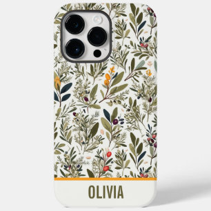 Coque Pour Pour iPhone 14 Pro Max Olive et Herbes Minimal Élégant Personnalisé