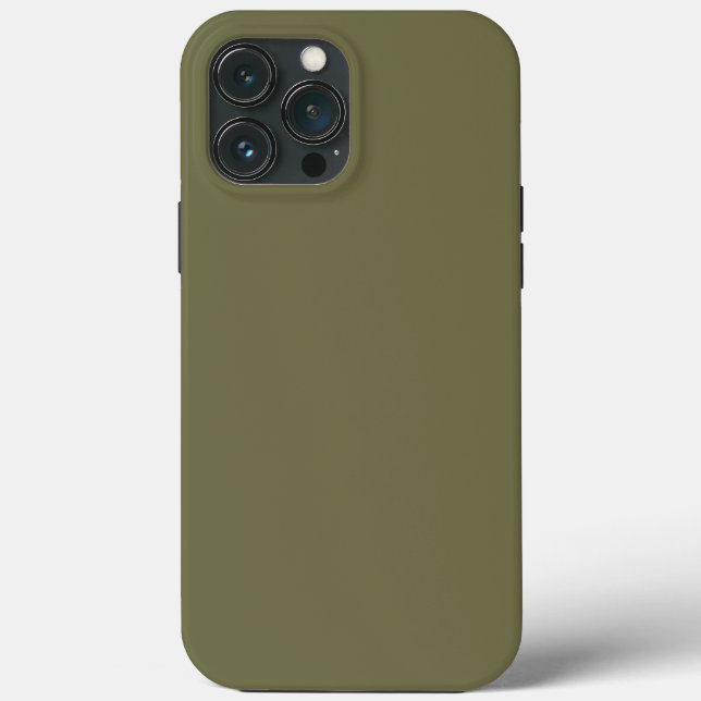 Coques Case-Mate iPhone Olive vert solide Brown par collections Premium (Verso)