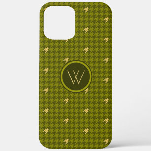 Case-Mate iPhone Case Olive with Gold Accent Houndstooth Coque-Mate Coqu