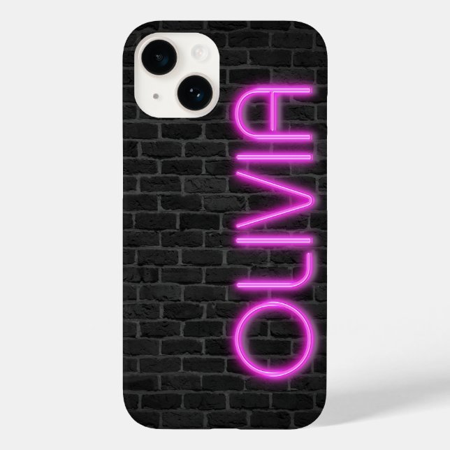 Coques Case-Mate iPhone OLIVIA En Lumière Néon ROSE (Verso)