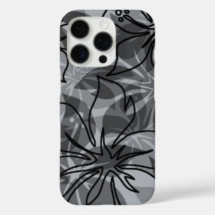 Coques iPhone 16 Pro Olowalu Hibiscus Hawaïen Camo Grey