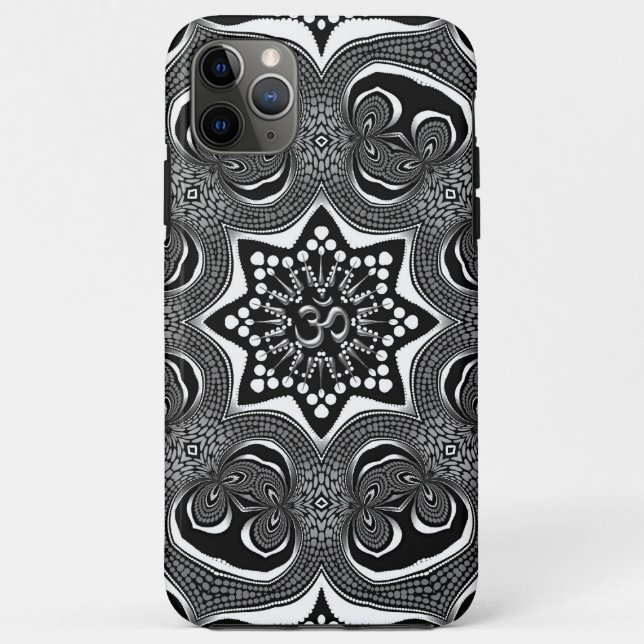 Coques Case-Mate iPhone OM Psychedelic Trippy Black White Art (Dos)