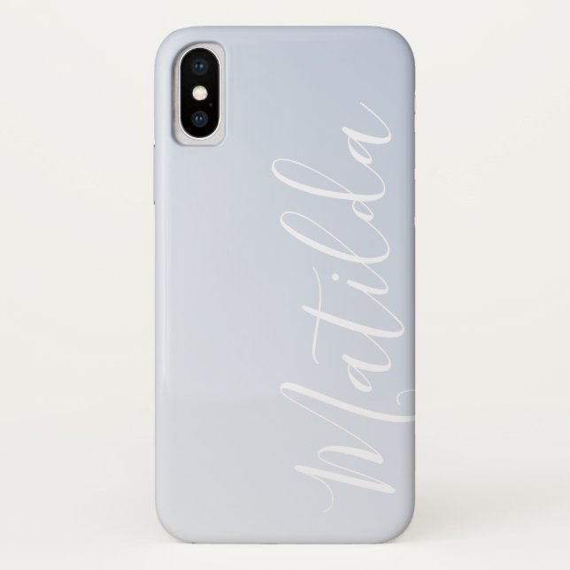 Coques Case-Mate iPhone Ombre bleu violet gris Nom personnalisé (Dos)