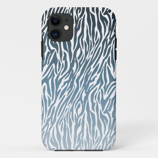 Coques Case-Mate iPhone Ombre d'impression Wild Blue Zebra (Dos)