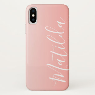 Case-Mate iPhone Case Ombre Peach Pink Plain Nom personnalisé