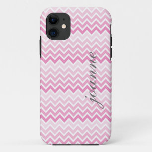 Coques Pour iPhone Ombre rose Chevron m'a personnalisé téléphonent le