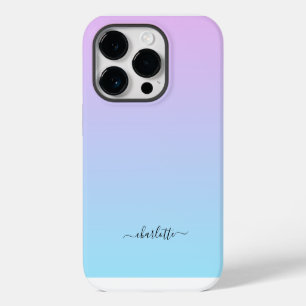 Coque Pour iPhone 14 Pro Ombré rose et turquoise