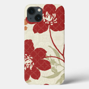 iPhone 13 Case Ombres florales en rouge et orange