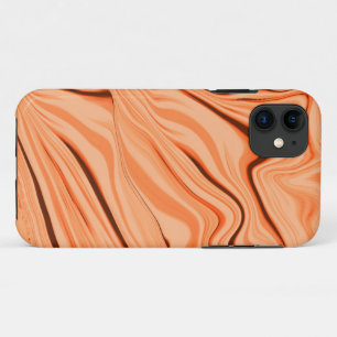 Case-Mate iPhone Case Ondes dans les tons orange, cylindre marron incurv