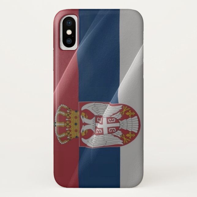 Coques Case-Mate iPhone Ondulation de drapeau de la Serbie - (Dos)