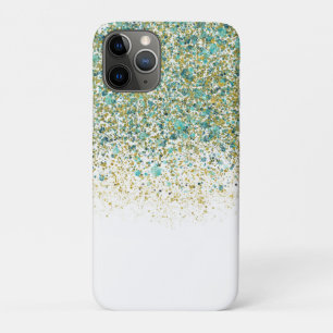 Case-Mate iPhone Case Or blanc et Parties scintillant bleue Turquoise Gl