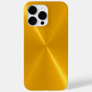 Coque Pour Pour iPhone 14 Pro Max Or brillant acier inoxydable métal