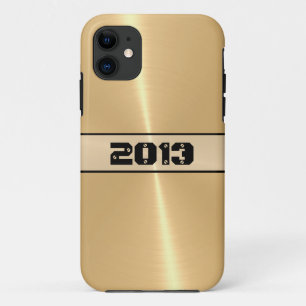 Coques Pour iPhone Or brillant acier inoxydable métal 9
