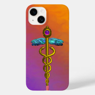 Coques Pour iPhone OR CADUCUS MÉDICALE SYMBOLE violet orange jaune